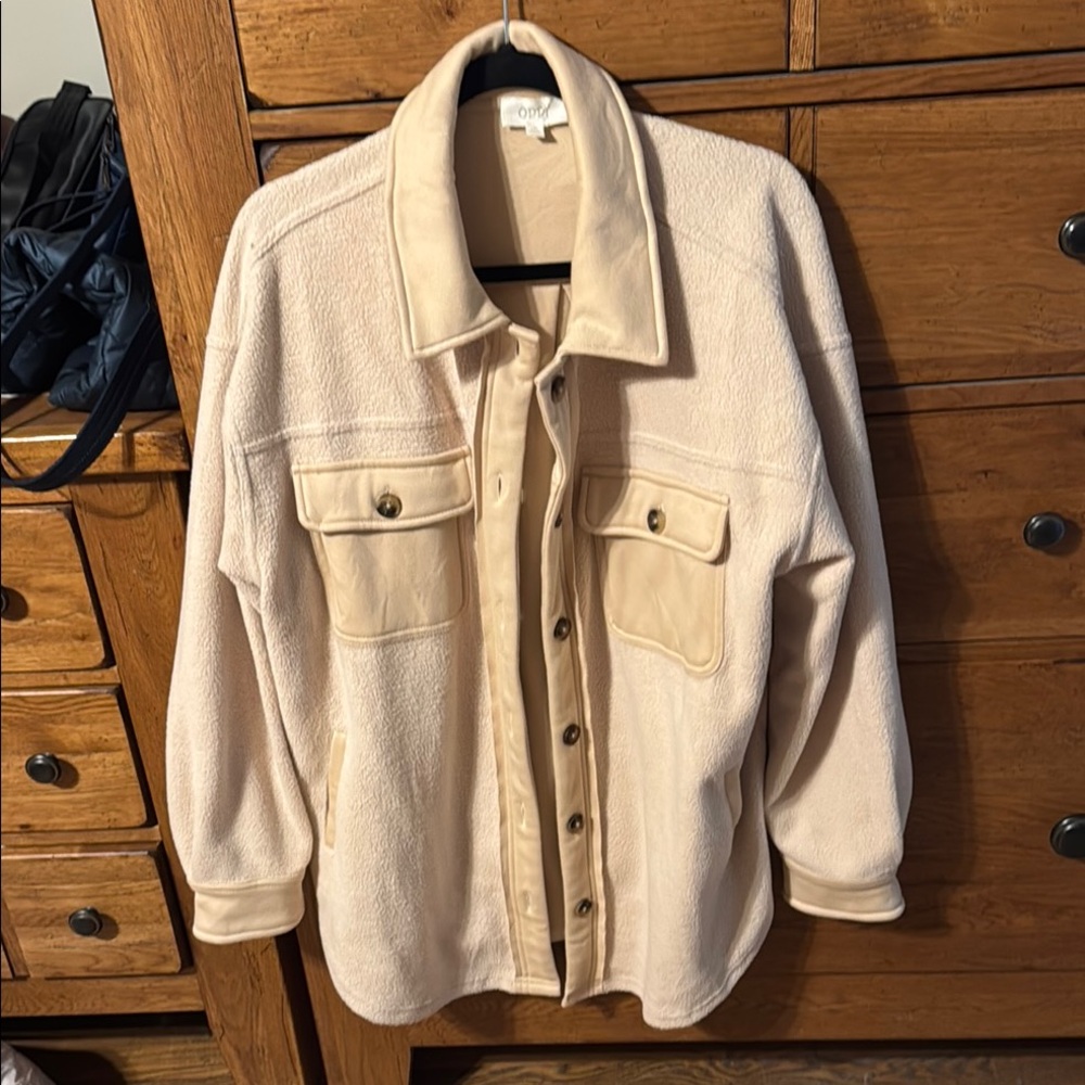 Cream Jacket with Tan Accents
